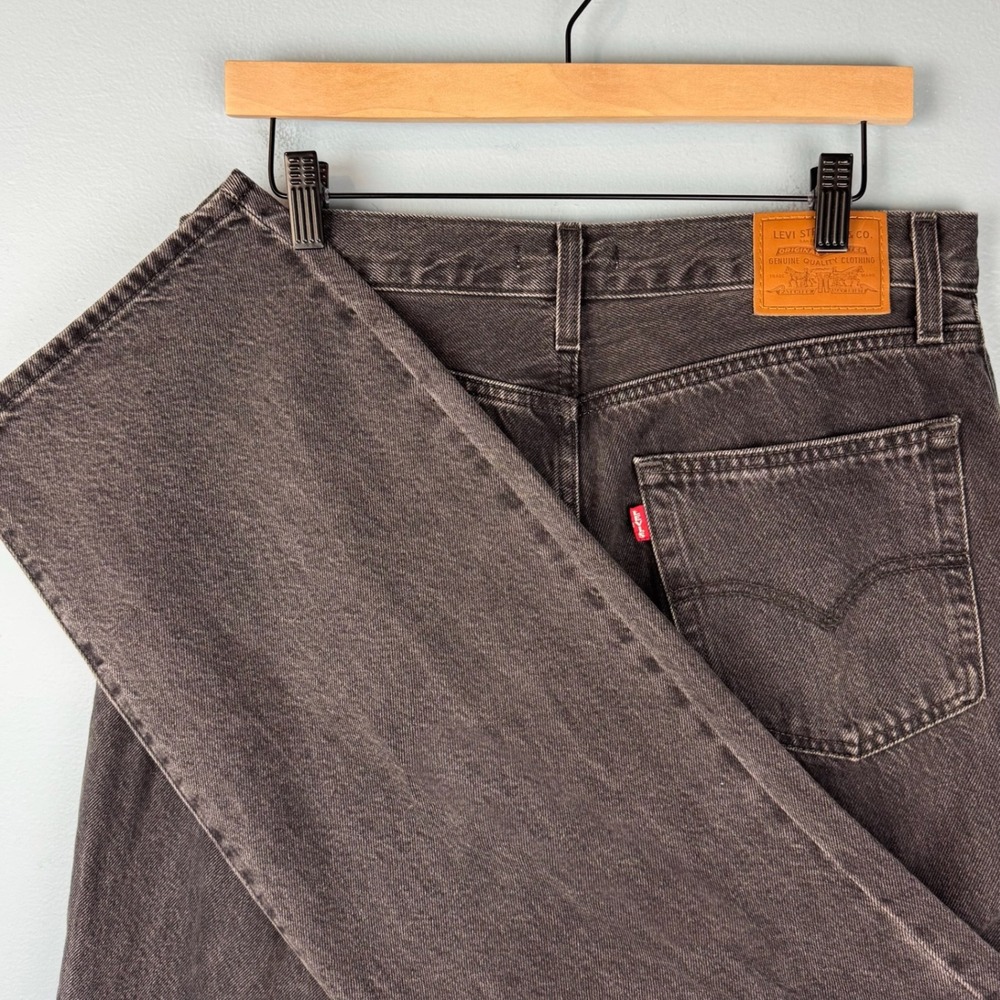 Levi's Premium Baggy Dad Jeans Womens 28 Black High Rise Wide Leg Denim Grunge